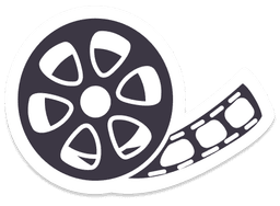 Icône d'une bobine de film en noir et blanc.