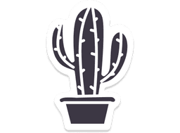 Icône de cactus en noir et blanc.