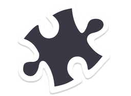 Icône de puzzles en noir et blanc.