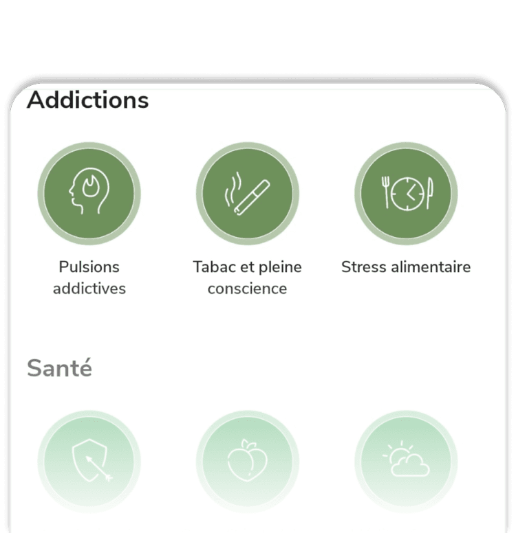 Captures d'écrans de l'application Petit Bambou représentant les forces de son architecture d'information.