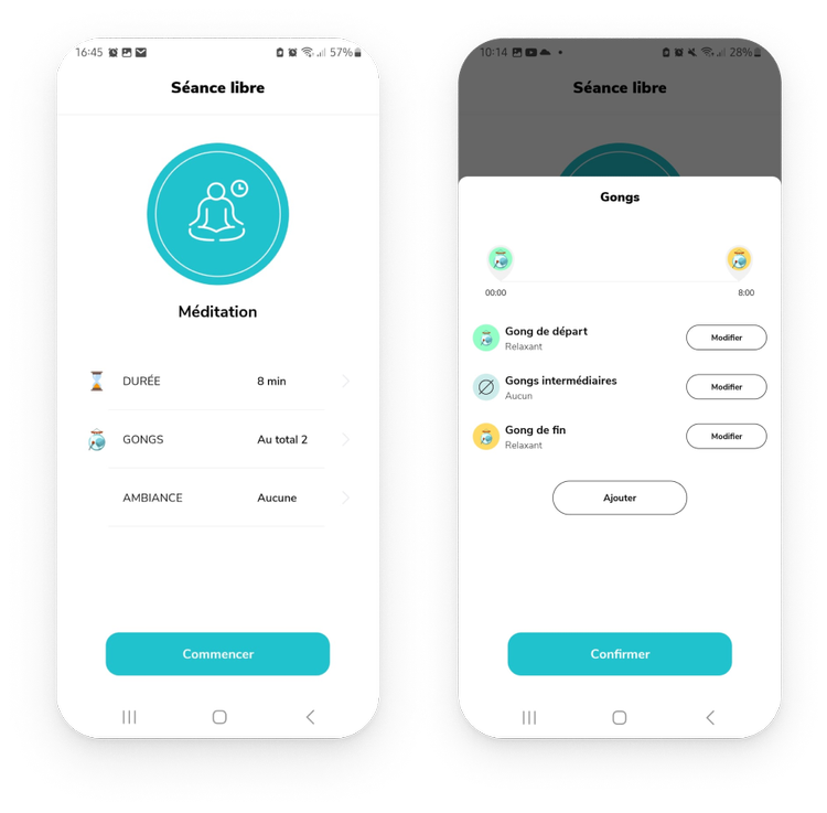 Captures d'écrans de l'application Petit Bambou représentant ses forces.